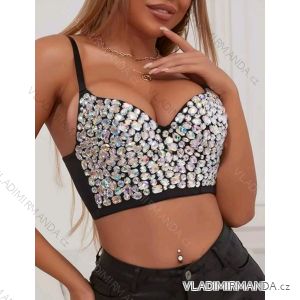 Women's Strappy Crop Top (S/M ONE SIZE) ITALIAN FASHION IMPGM231169