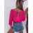 Women's Slim Long Sleeve Sweater (S/M ONE SIZE) ITALIAN FASHION IMM22NM1236/DU neon pink