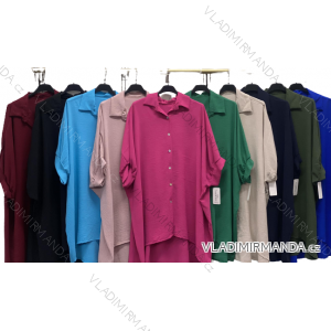 Tunic Shirt Extended 3/4 Long Sleeve Women Plus Size (2XL/3XL/4XL ONE SIZE) ITALIAN FASHION IMC23093