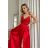 Women's Plus Size (42-46) Long Elegant Party Sleeveless Dress POLISH FASHION PMLBC23265-10 red 40