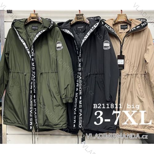 Women's Plus Size Spring Hooded Parka Jacket (3XL-7XL) POLISH FASHION PMLB23B211811B