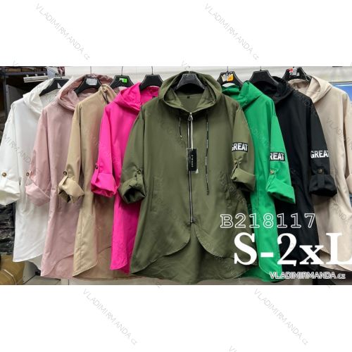 Extended spring jacket with hood for women (S-2XL) POLISH FASHION PMLB23B218117