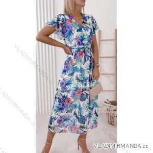 Women's Long Chiffon Short Sleeve Dress (S/M ONE SIZE) ITALIAN FASHION IMWGM23449