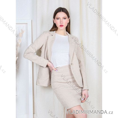 Women's Long Sleeve Elegant Skirt and Blazer Set (S/M ONE SIZE) ITALIAN FASHION IMPGM234541