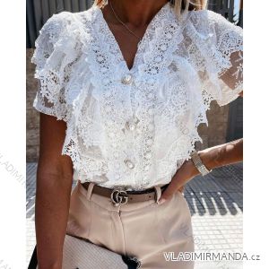 Women's Short Sleeve Lace Tunic/Blouse (S/M ONE SIZE) ITALIAN FASHION IMPGM236385