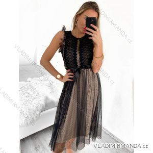 Elegant Tulle Short Sleeveless Party Women's Dress (S/M ONE SIZE) ITALIAN FASHION IMM23FL9665/DU