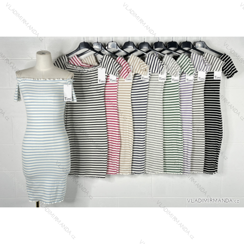 Long Short Sleeve Women's Stripe Dress (S/M ONE SIZE) ITALIAN FASHION IMPBB23C27413