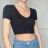 Women's Short Sleeve Crop Top (S/M ONE SIZE) ITALIAN FASHION IMPBB2322020