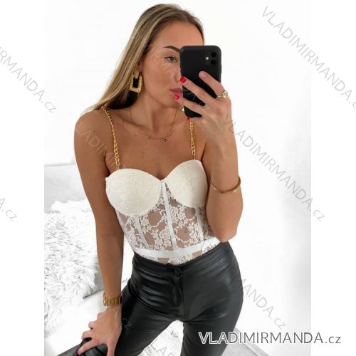 Women's Strapless Lace Bodysuit (S/M ONE SIZE) ITALIAN FASHION IMPGM239028