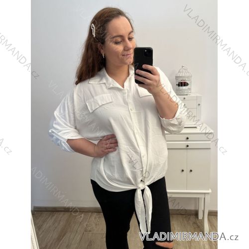 Shirt extended 3/4 long sleeve women's (L/XL/2XL ONE SIZE) ITALIAN FASHION IM423025