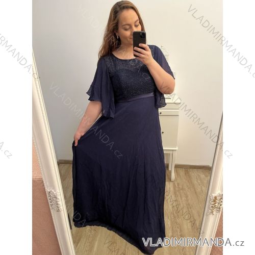 prom dress long elegant party short sleeve women's (XL/2XL/3XL ONE SIZE) ITALIAN FASHION IMM23001