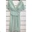 Women's Elegant Casual Short Sleeve Dress (S/M/L/XL ONE SIZE) ITALIAN FASHION IMPSH2335891V Green S / ML / XL