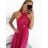 Women's Dress Long Straps Variable Tie (S/M/L/XL ONE SIZE) ITALIAN FASHION IMM223000HG - Fuchsia Pink - S/M