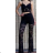 Women's Lace Long Pants and Strappy Top Set (S/M ONE SIZE) ITALIAN FASHION IMPLP2332220125