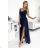 299-7 CHIARA elegant maxi dress with straps - navy blue