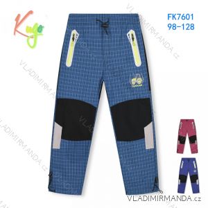 Children's linen cotton trousers for boys and girls (98-128) KUGO FK7601