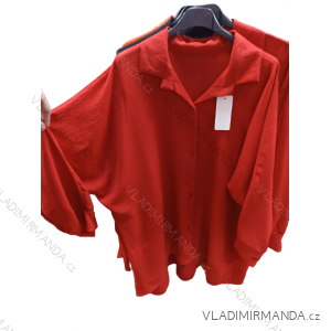 Women's Plus Size Long Sleeve Oversize Shirt (XL/2XL ONE SIZE) ITALIAN FASHION IMBM23015