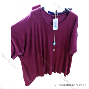 Oversized Tunic with Pendant Short Sleeve Women's Plus Size (XL/2XL ONE SIZE) ITALIAN FASHION IMBM23022