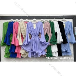 Women's Long Chiffon Short Sleeve Dress (S/M ONE SIZE) ITALIAN FASHION IMWGM23456