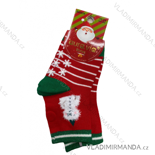 Christmas socks for girls and boys (0-12,12-24) AURA.VIA SB5618 red 12-24 months