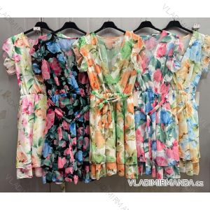 Women's Long Chiffon Short Sleeve Dress (S/M ONE SIZE) ITALIAN FASHION IMWGM23456