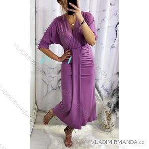 Women's Long Chiffon Short Sleeve Dress (S/M ONE SIZE) ITALIAN FASHION IMWGM23456