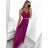 Women's long elegant dress with straps (S/M ONE SIZE) ITALIAN FASHION IMPSH243670 beige S/M