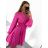 Women's Elegant Belt Long Sleeve Dress (S/M ONE SIZE) ITALIAN FASHION IMM23UN6139 S/M black