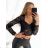 Women's Long Sleeve Lace Crop Top (S/M ONE SIZE) ITALIAN FASHION IMPGM233323