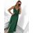 Long summer satin dress with straps women with belt (UNI S / M) ITALIAN FASHION IMM22INFINITE