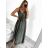 Long summer satin dress with straps women with belt (UNI S / M) ITALIAN FASHION IMM22INFINITE