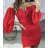 Women's Elegant Carmen Long Sleeve Dress (S/M ONE SIZE) ITALIAN FASHION IMPMG233924