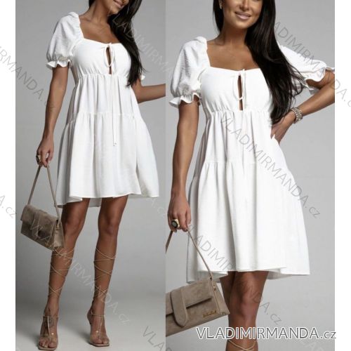 Women's Long Chiffon Short Sleeve Dress (S/M ONE SIZE) ITALIAN FASHION IMWGM23456