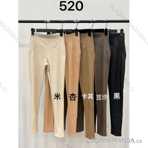 Women's Long Leatherette Slim Leggings (S/M ONE SIZE) ITALIAN FASHION IMM23FD520