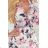 421-1 Chiffon dress with frills and a wide elastic band - pink flowers