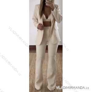 Women's Elegant Long Pants and Long Sleeve Blazer Set (S/M ONE SIZE) ITALIAN FASHION IMPCF2351315-2/51316-2