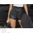 Women's Leatherette Shorts (S/M ONE SIZE) ITALIAN FASHION IMPCF23v11008