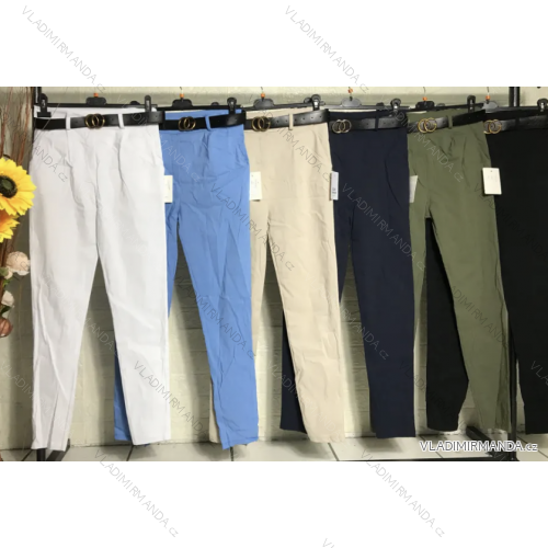 Women's Long Pants with Belt (S/M ONE SIZE) ITALIAN FASHION IMPGM2320867