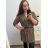 Women's elegant party long sleeve dress (S/M ONE SIZE) ITALIAN FASHION IM322282 2XL/3XL Brown