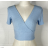 Women's Short Sleeve Crop Top (S/M ONE SIZE) ITALIAN FASHION IMPBB23W2234
