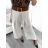 Women's Belted Long Pants (S/M ONE SIZE) ITALIAN FASHION IMPGM232378