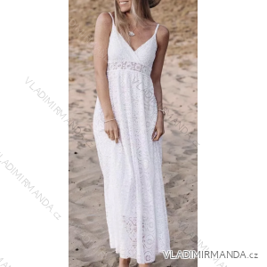 Women's Long Elegant Lace Strapless Dress (S/M ONE SIZE) ITALIAN FASHION IMPSH238480