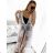 Women's Long Chiffon Short Sleeve Dress (S/M ONE SIZE) ITALIAN FASHION IMWGS231048 S/M white