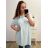 Shirt extended 3/4 long sleeve women's (L/XL/2XL ONE SIZE) ITALIAN FASHION IM423025 2XL/3XL Light blue