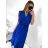 Women's Short Sleeve Shirt Dress (S / M ONE SIZE) ITALIAN FASHION IM422633 S/M Royal blue