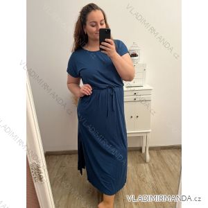 Women's Plus Size Long Summer Short Sleeve Dress (XL/2XL/3XL/4XL ONE SIZE) ITALIAN FASHION IM423FOGGIA/DU