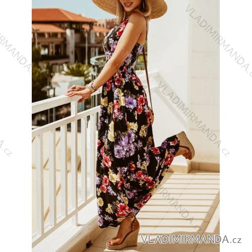 Long summer dress with straps for women (S/M ONE SIZE) ITALIAN FASHION IMD23269