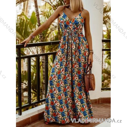 Women's long summer dress with straps (S/M ONE SIZE) ITALIAN FASHION IMD23274