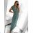 Šaty košilové dlouhý rukáv dámské (S/M ONE SIZE) ITALSKÁ MODA IMB229927 XL/2XL Green